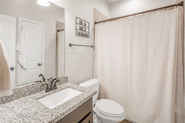 full bath featuring vanity and toilet