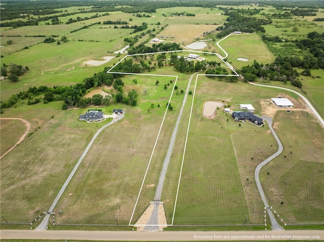 1923 County Road 202, Caldwell, TX 77836 - overview of rural landscape featuring property parcel outlined and a pastoral area