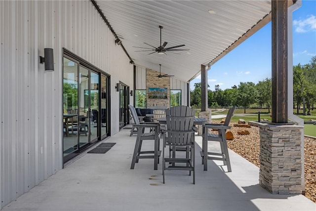 1923 County Road 202, Caldwell, TX 77836 - view of patio / terrace featuring outdoor dining area and ceiling fan