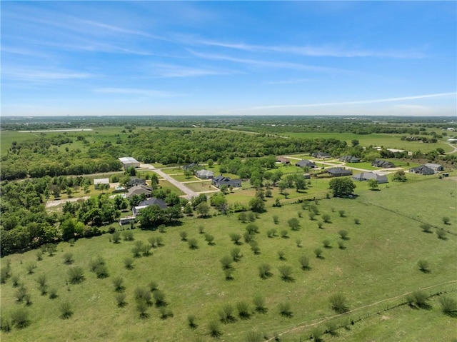 bird's eye view with a rural view