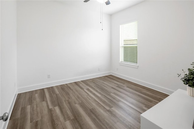 1932 Sherrill Ct, College Station, TX 77845 - empty room featuring ceiling fan, baseboards, and wood finished floors