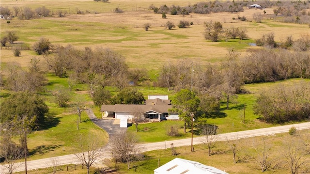 aerial view featuring a rural view