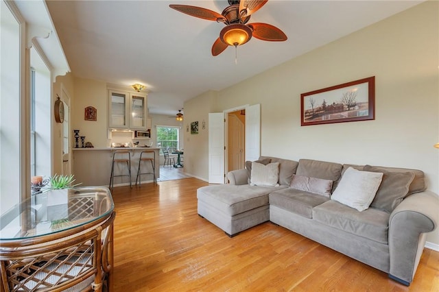 5270 Slippery Rock, Bryan, TX 77808 - living room with ceiling fan and light wood finished floors