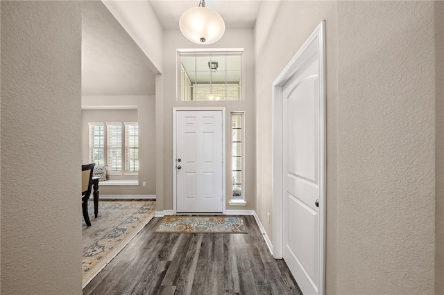 3860 Still Creek Loop, College Station, TX 77845 - foyer entrance with a textured wall, wood finished floors, and baseboards