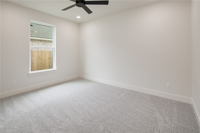2802 Spector Dr, Bryan, TX 77808 - carpeted empty room featuring baseboards, a ceiling fan, and recessed lighting