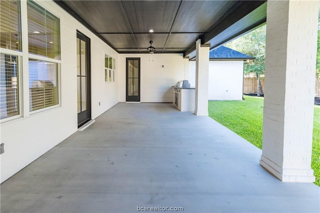 view of patio / terrace with exterior kitchen