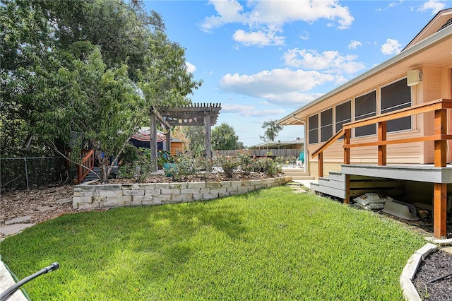 1013 Winding Rd, College Station, TX 77840 - view of yard featuring fence and a pergola
