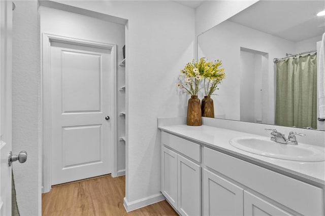 317 Riverwood Village Ln, Sealy, TX 77474 - full bath featuring vanity, wood finished floors, and baseboards