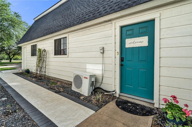 property entrance with ac unit