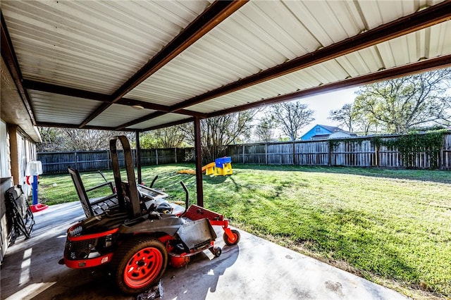 view of yard with a patio area