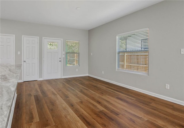 empty room featuring dark hardwood / wood-style floors