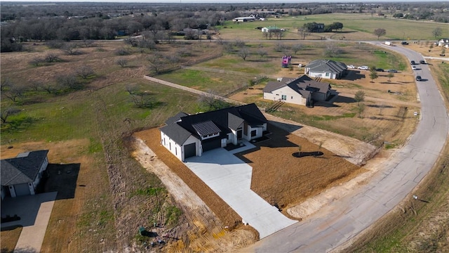 drone / aerial view with a rural view