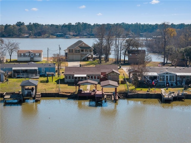 property view of water featuring a dock