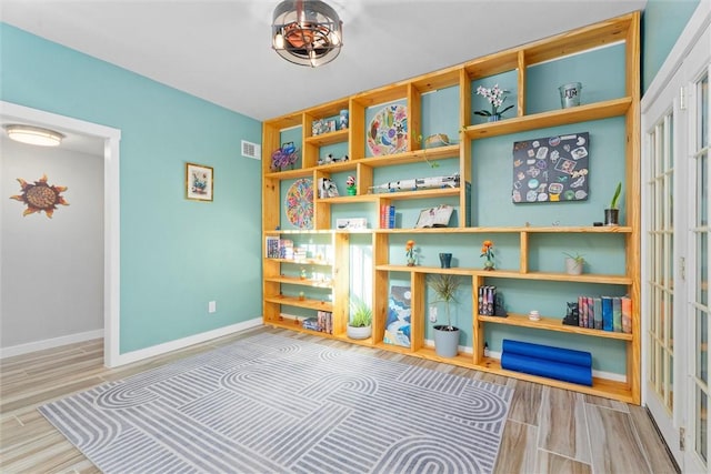 playroom featuring hardwood / wood-style flooring