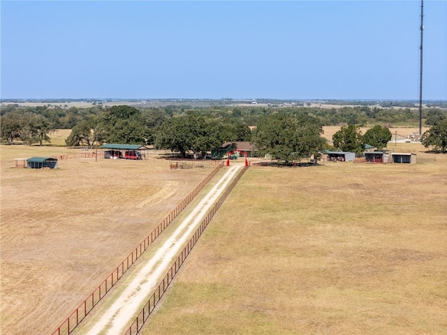 bird's eye view featuring a rural view