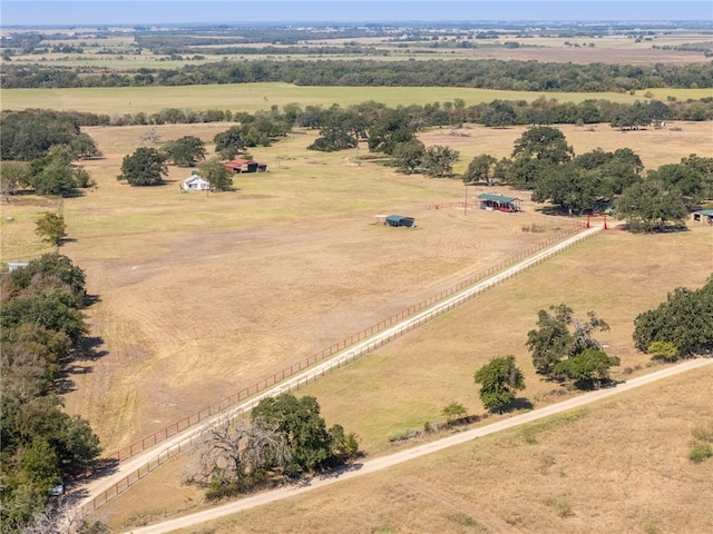 aerial view featuring a rural view