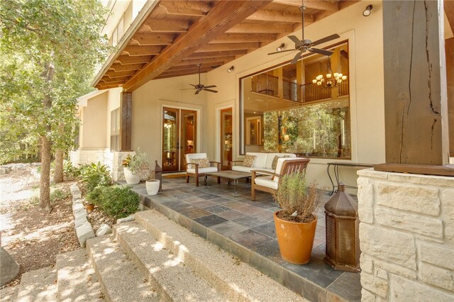 18140 Osage Trail Dr, College Station, TX 77845 - view of patio / terrace featuring a ceiling fan