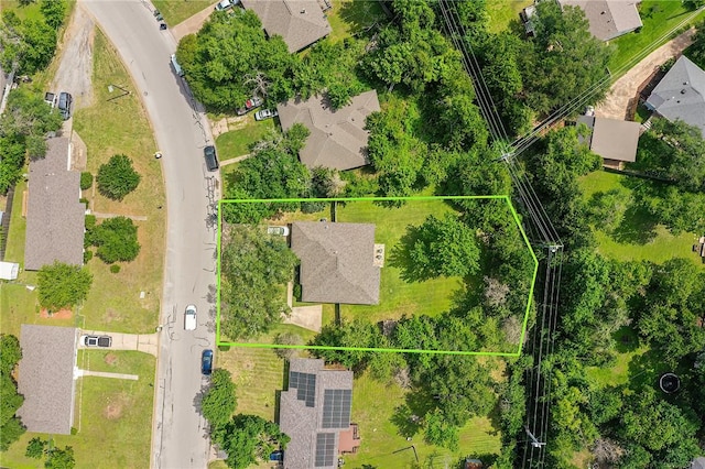 713 Broadmoor Dr, Bryan, TX 77802 - aerial perspective of suburban area with property parcel outlined