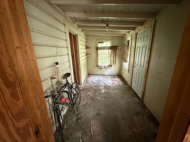 400 S Brazos Ave, Bryan, TX 77803 - corridor with beamed ceiling