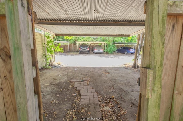 view of patio / terrace featuring a carport