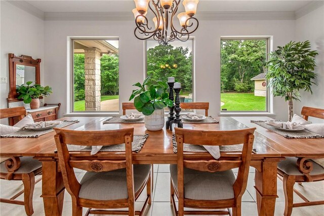 3281 Toltec Trl, College Station, TX 77845 - dining area featuring an inviting chandelier and ornamental molding