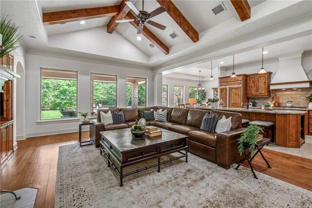 3281 Toltec Trl, College Station, TX 77845 - living area featuring visible vents, a ceiling fan, and light wood-type flooring