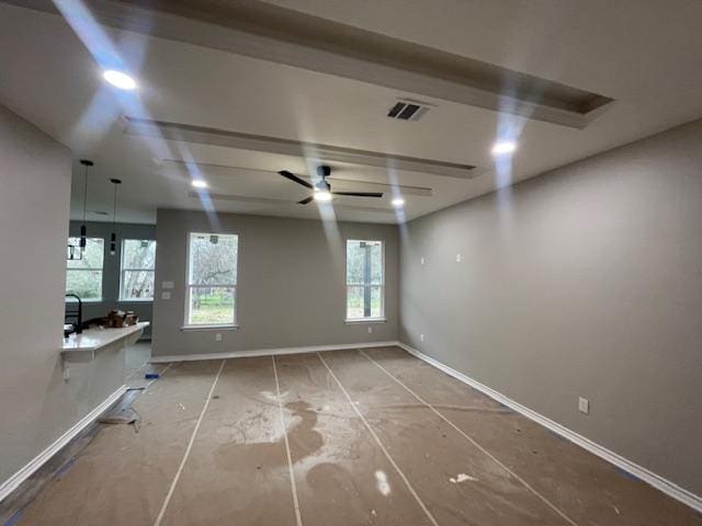 spare room featuring ceiling fan