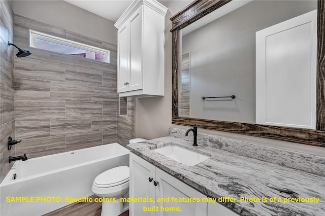 4760 Coral River Rd, College Station, TX 77845 - full bath featuring toilet, tub / shower combination, and vanity