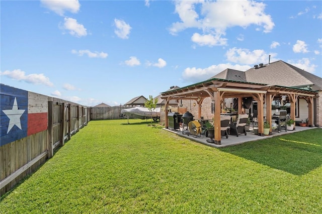 7902 Putter Place Ct, Navasota, TX 77868 - fenced backyard featuring a patio and a gazebo