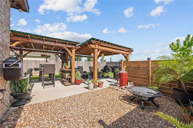 7902 Putter Place Ct, Navasota, TX 77868 - fenced backyard featuring a pergola, a patio, and grilling area