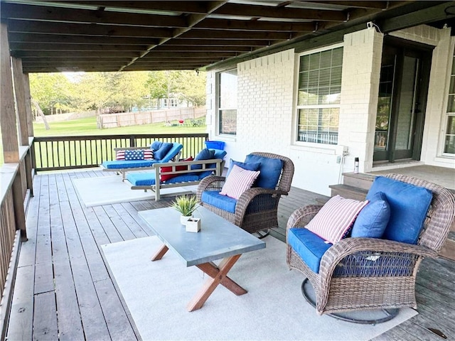 9462 Riley Green Rd, Franklin, TX 77856 - wooden deck with outdoor lounge area