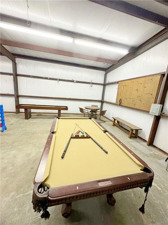 9462 Riley Green Rd, Franklin, TX 77856 - rec room with unfinished concrete flooring and pool table