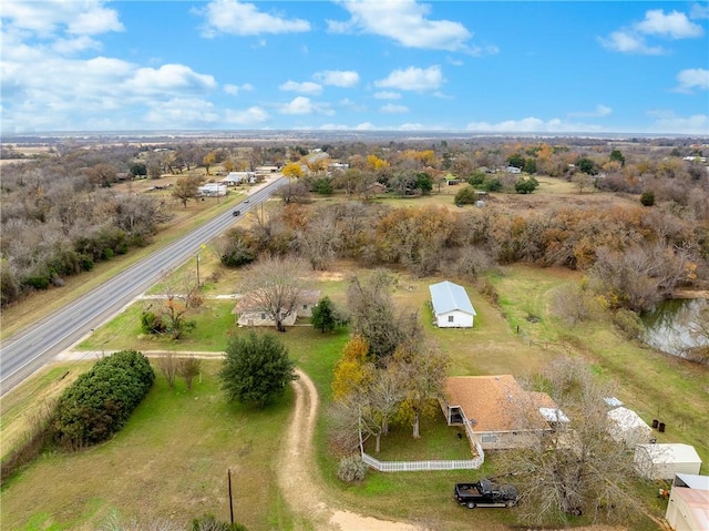 aerial view with a rural view