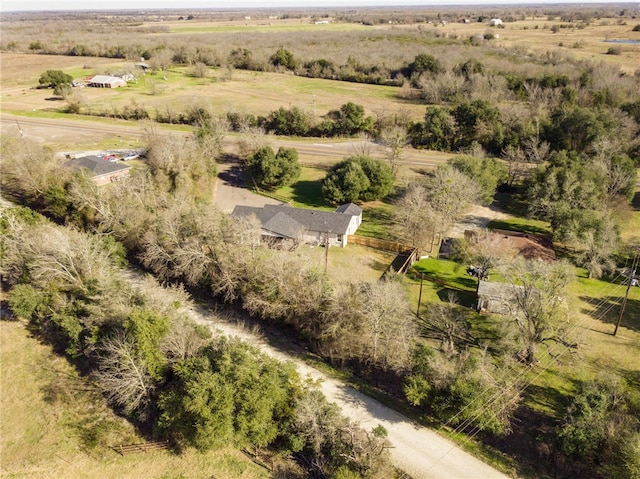 drone / aerial view with a rural view