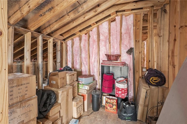 view of unfinished attic