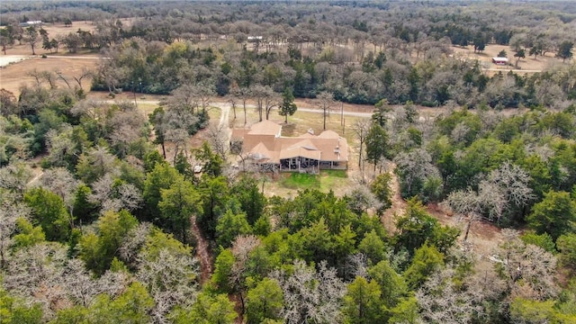 birds eye view of property featuring a rural view