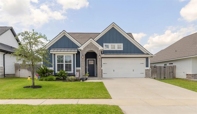 craftsman-style house with board and batten siding and driveway