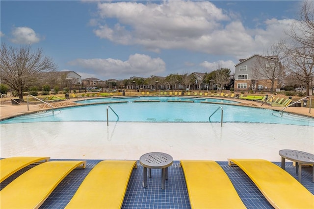 pool with a residential view