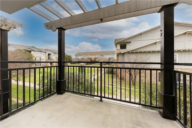 balcony with a residential view