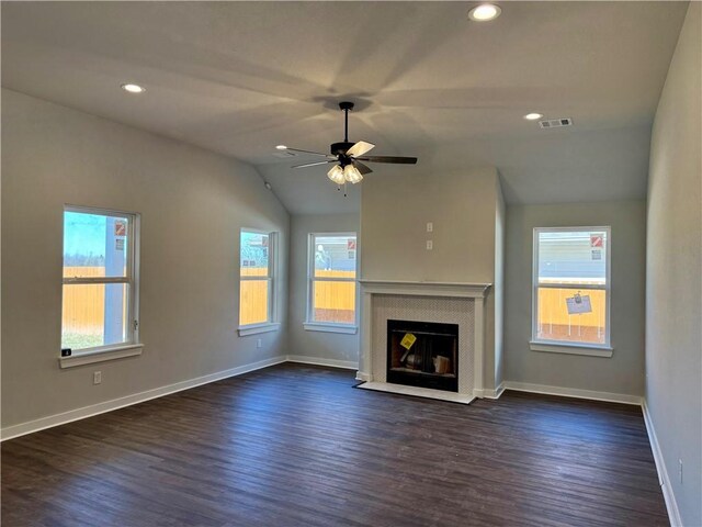 empty room with vaulted ceiling