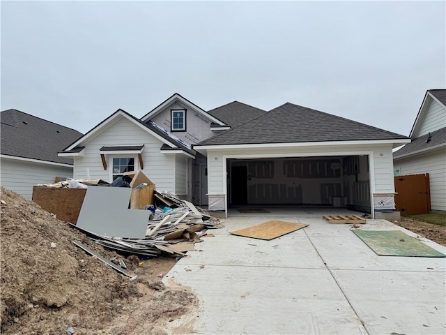 view of front of house with a garage