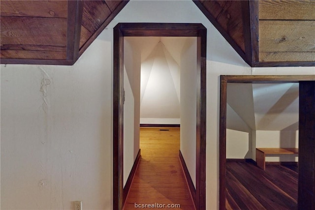 hall featuring wood-type flooring