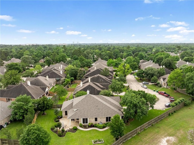 aerial view with a residential view