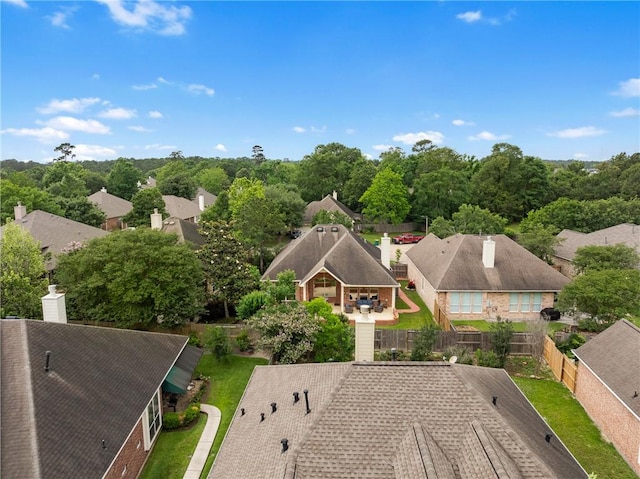 aerial view with a residential view