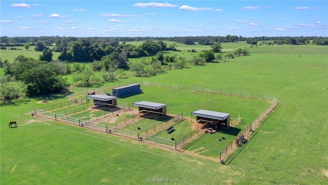 aerial view featuring a rural view