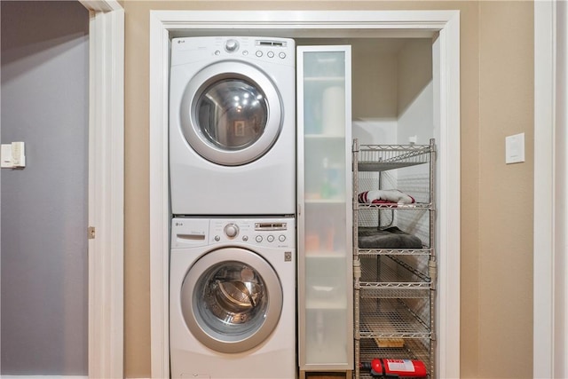 1501 Stallings Dr Unit 54, College Station, TX 77840 - laundry area with laundry area and stacked washer and dryer