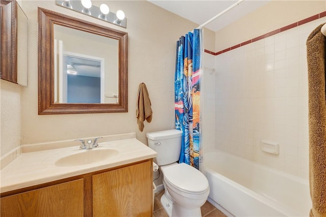 1501 Stallings Dr Unit 54, College Station, TX 77840 - bathroom featuring toilet, vanity, and shower / bathtub combination with curtain