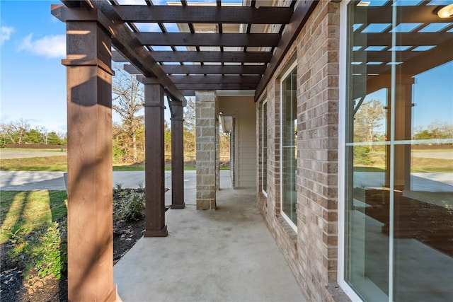 view of patio with a pergola