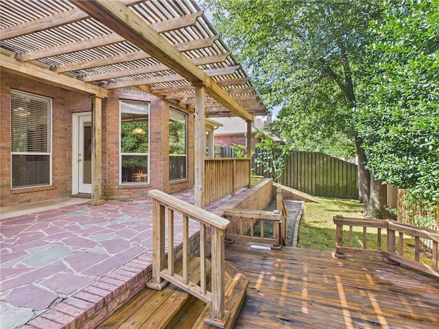 5614 Thomas Nelson Dr, Tyler, TX 75707 - deck featuring a fenced backyard, a pergola, and a patio