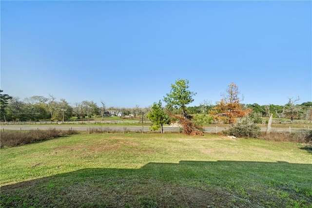 view of yard with a rural view